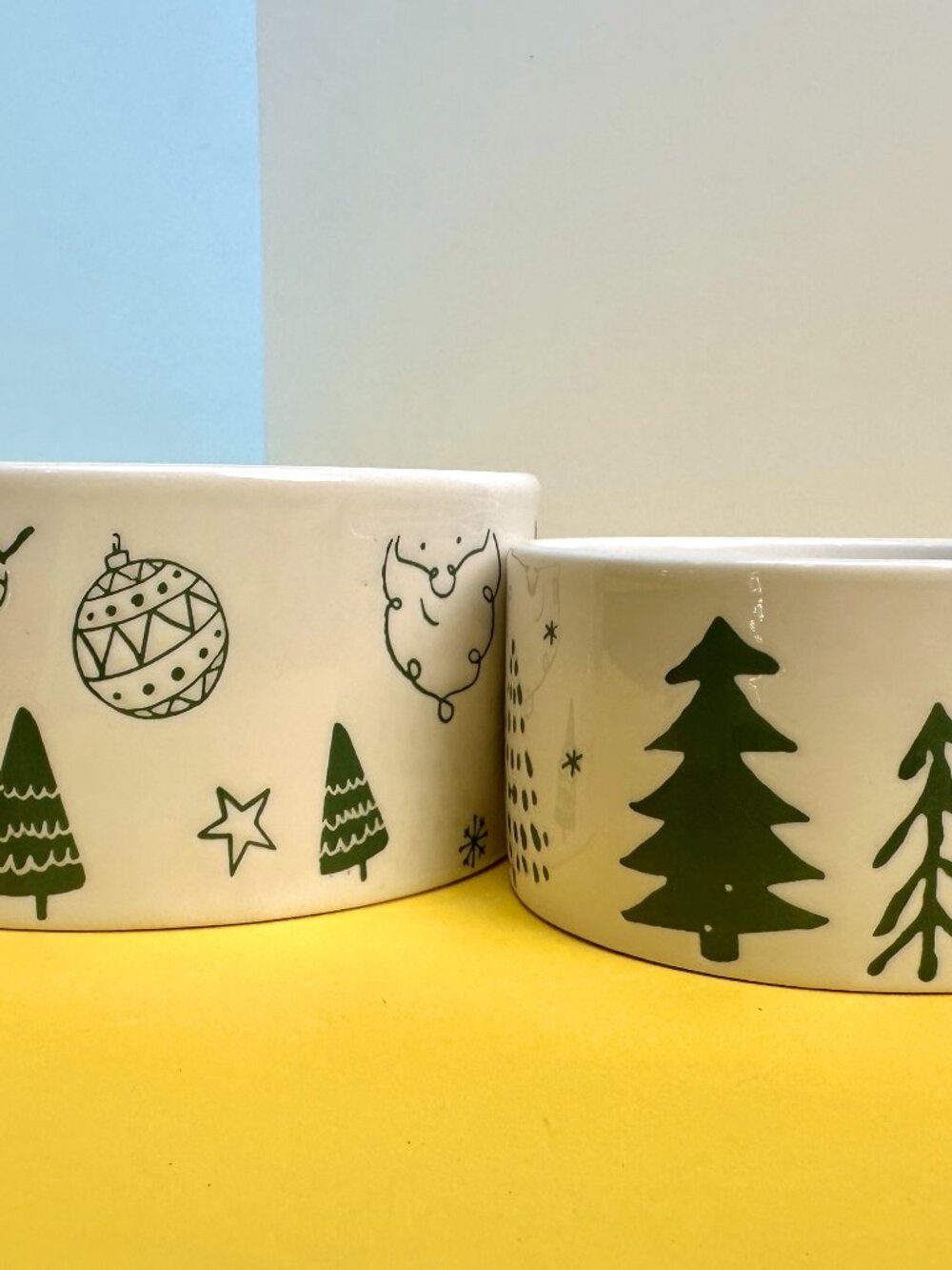 Christmas Tree Print Ceramic Bowls – Brand New